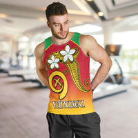 Vanuatu Novelty Men Tank Top Frangipani Tropical Spa Flower LT13 - Polynesian Pride