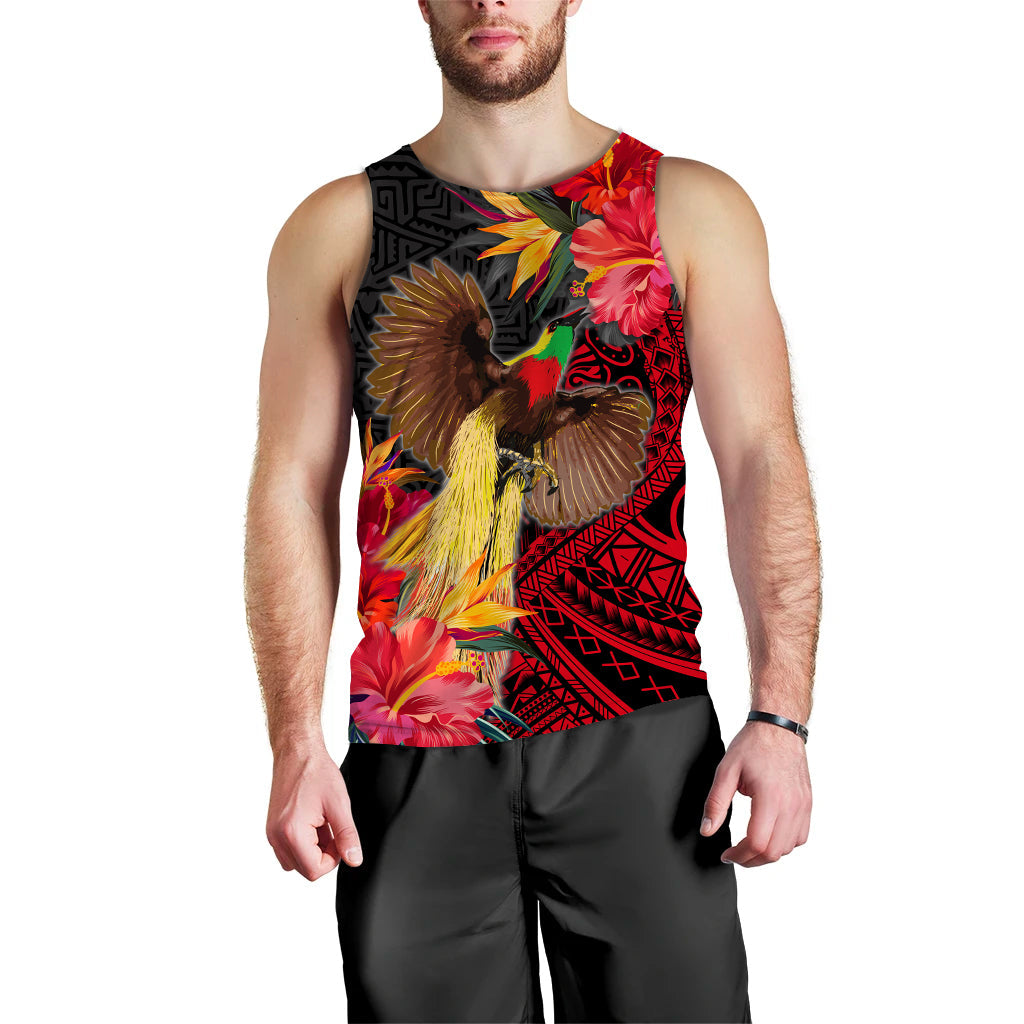 Papua New Guinea Men Tank Top Bird of Paradise LT13 Black - Polynesian Pride