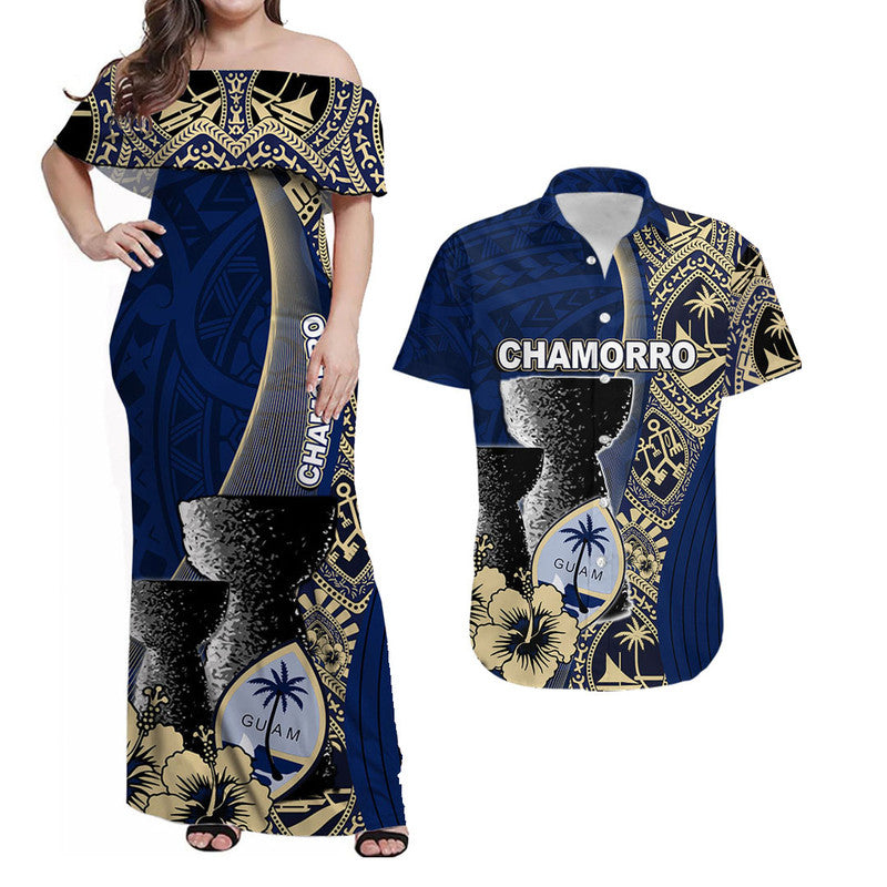 Custom Guam Chamorro Matching Hawaiian Shirt and Dress Blue Style LT6 Blue - Polynesian Pride