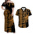 Hawaii Kakau Matching Dress and Hawaiian Shirt Polynesian Warrior Gold LT6 Gold - Polynesian Pride