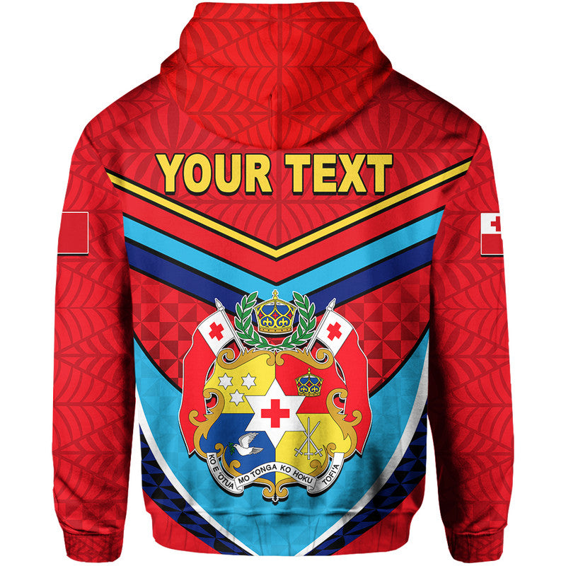 Custom Tonga Mate Maa Rugby Hoodie Jersey LT6 Zip Hoodie Red - Polynesian Pride