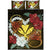 Kanaka Manta Ray Plumeria Heart Polynesian Quilt Bed Set - Sea Flower - AH Black - Polynesian Pride