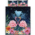 Kanaka Flamingo Couple Rose Hibiscus Plumeria Quilt Bed Set - Love Universe - AH Art - Polynesian Pride