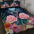 Kanaka Flamingo Couple Rose Hibiscus Plumeria Quilt Bed Set - Love Universe - AH - Polynesian Pride