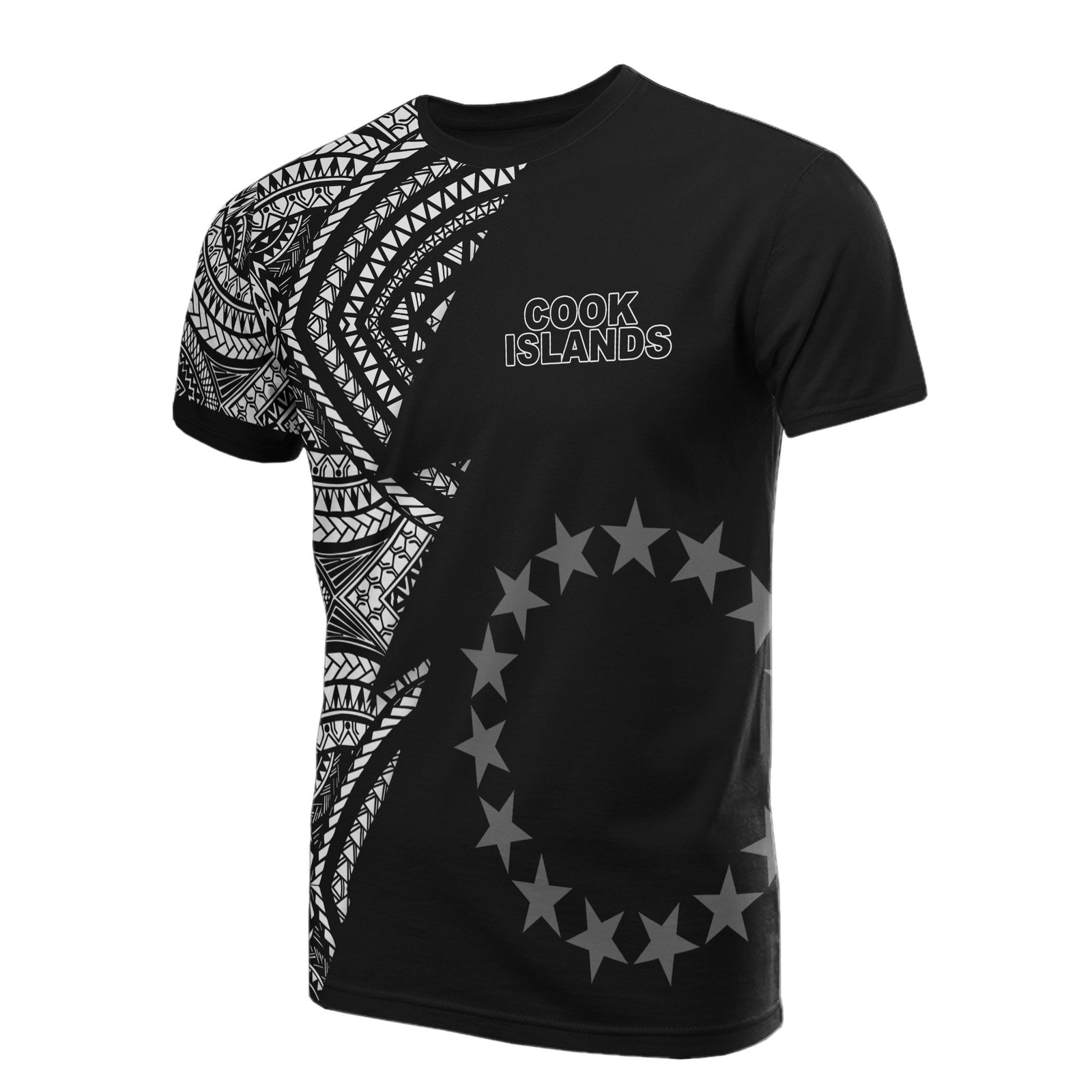 Cook islands All Over T Shirt Micronesian Pattern Flash Unisex Black - Polynesian Pride