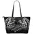 American Samoa Polynesian Leather Tote Bag - Eagle Tribal Pattern Black - Polynesian Pride