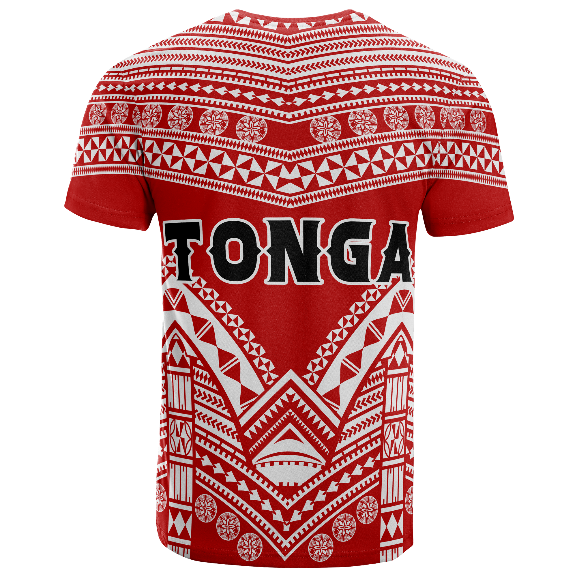 Tonga All Over T Shirt Tongan Polynesian Tribal Pattern Unisex Red - Polynesian Pride