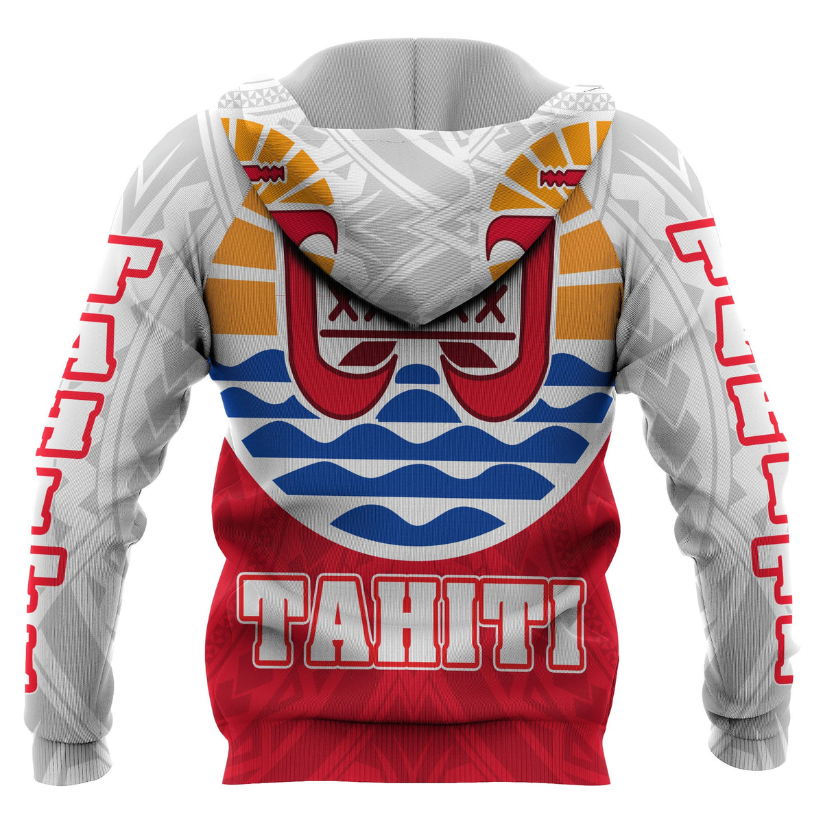 Tahiti All Over Zip Hoodie Coat of Arm - Polynesian Pride