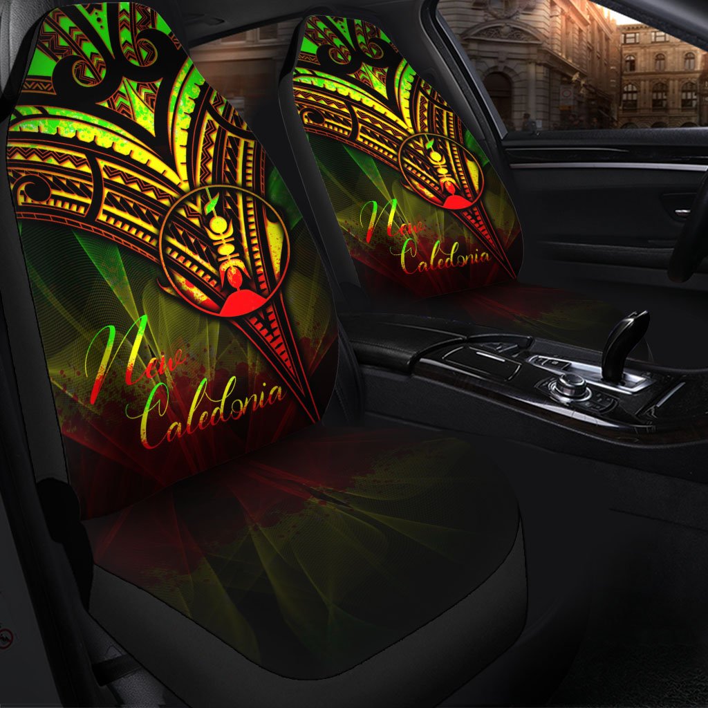 New Caledonia Car Seat Cover - Cross Style Reggae Color Universal Fit Black - Polynesian Pride