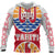 Tahiti All Over Zip Hoodie Coat of Arm Unisex Red - Polynesian Pride