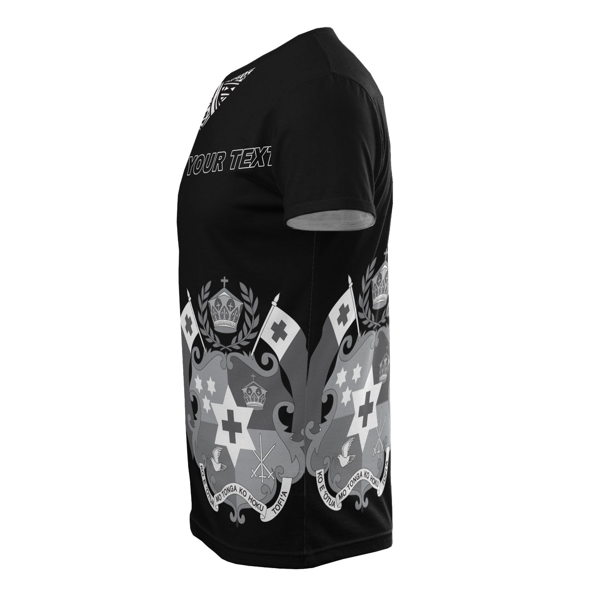 Tonga All Over Custom T Shirt Tonga Coat of Arms Polynesian Pattern Flash - Polynesian Pride