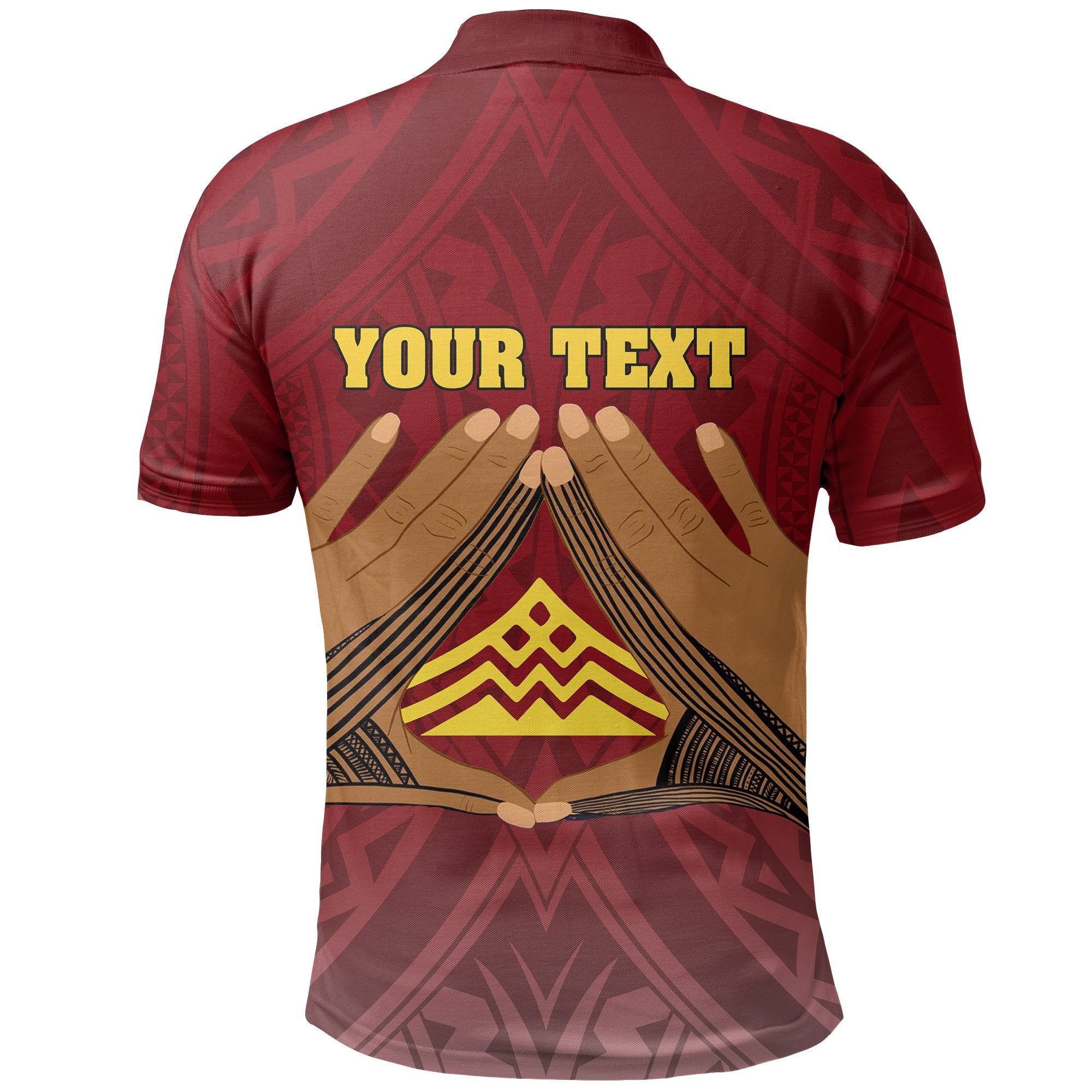 Hawaii Custom Polo Shirt Mauna Kea Hand Sign Symbol Unisex Red - Polynesian Pride