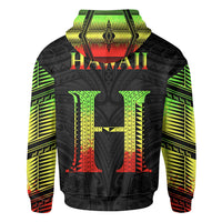 Hawaii Polynesia Tribal All Over Zip Hoodie Reggae Style - Polynesian Pride