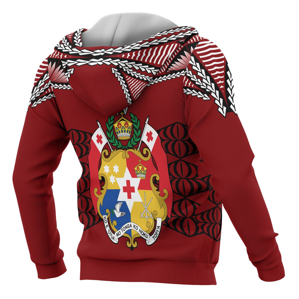 Tonga Polynesian All Over Zip up Hoodie Tongan Ngatu Pattern - Polynesian Pride