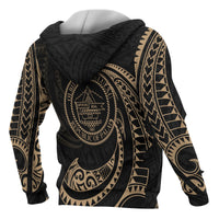 Palau Polynesian Hoodie Gold Tribal Wave - Polynesian Pride