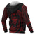 Guam Polynesian Zip up Hoodie Red Tribal Wave - Polynesian Pride