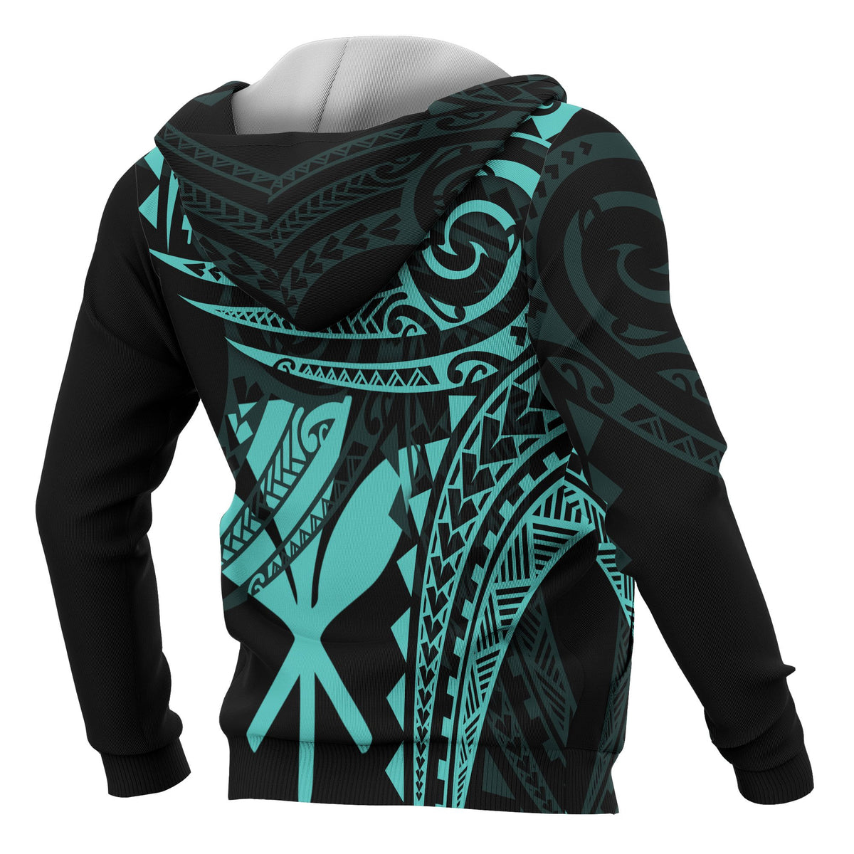 Hawaii Polynesian Hoodie Blue Tribal Pattern - Polynesian Pride