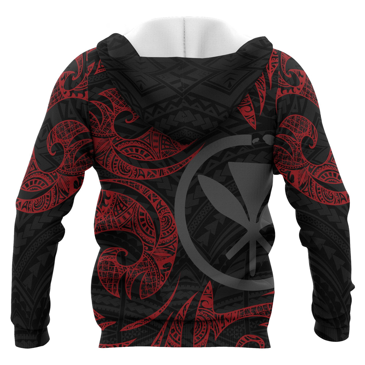 Polynesian Hawaii ll Over Hoodie Red Tribal - Polynesian Pride