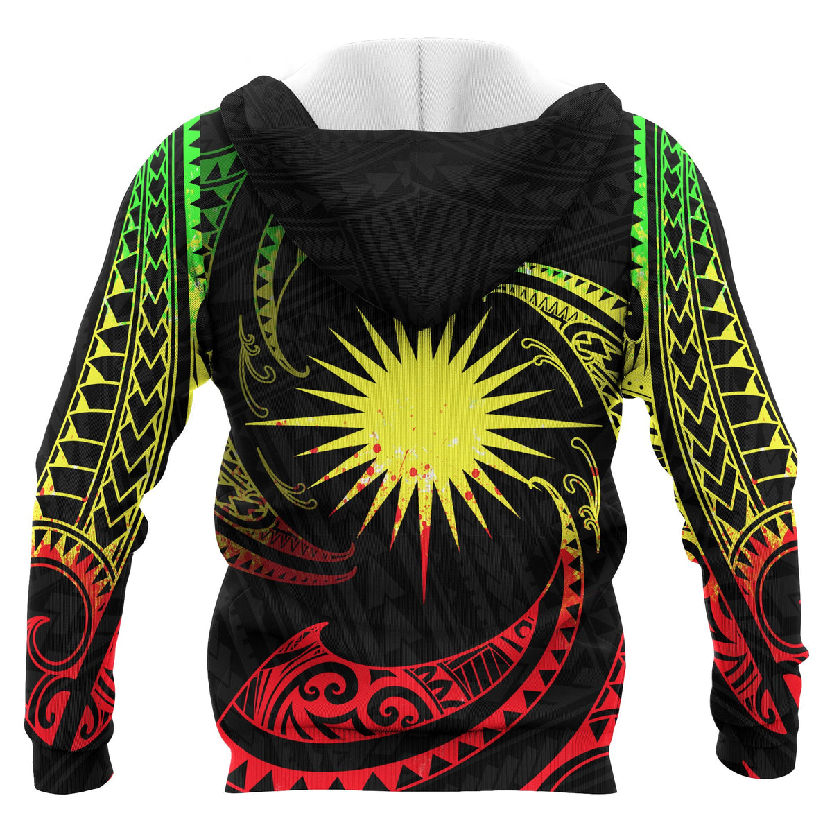 Marshall Islands Polynesian Zip up Hoodie Reggae Tribal Wave - Polynesian Pride