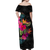 Northern Mariana Islands Hibiscus Polynesian Tribal Women Off Shoulder Long Dress - LT12 - Polynesian Pride