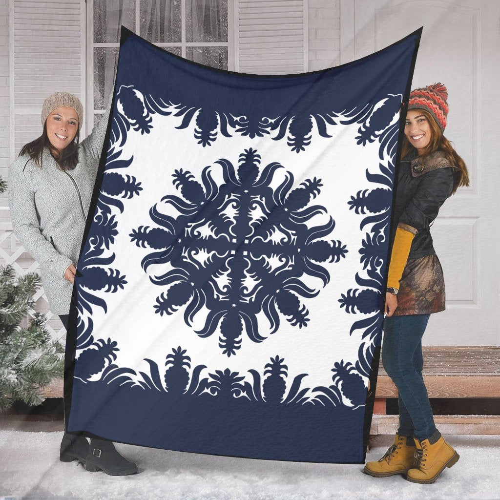Hawaiian Quilt Pineapple Tropical Premium Blanket - AH - Polynesian Pride