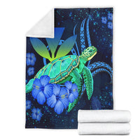 Hawaii Turtle Hibiscus Polynesian Premium Blanket - Jade Stone - AH - Polynesian Pride