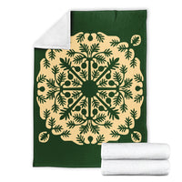 Hawaiian Quilt Alpinia Purpurata Premium Blanket - AH - Polynesian Pride