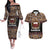 Samoa Couples Matching Outfits Combo Long Sleeve Dress And Hawaiian Shirt Siapo Patterns LT6 Black - Polynesian Pride