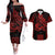 Kakau Hawaiian Polynesian Couples Matching Outfits Combo Long Sleeve Dress And Hawaiian Shirt Red LT6 Red - Polynesian Pride