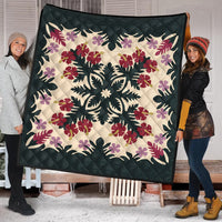 Hawaii Quilt - Ginger Hibiscus Plumeria Quilting Premium Quilt - AH - Polynesian Pride