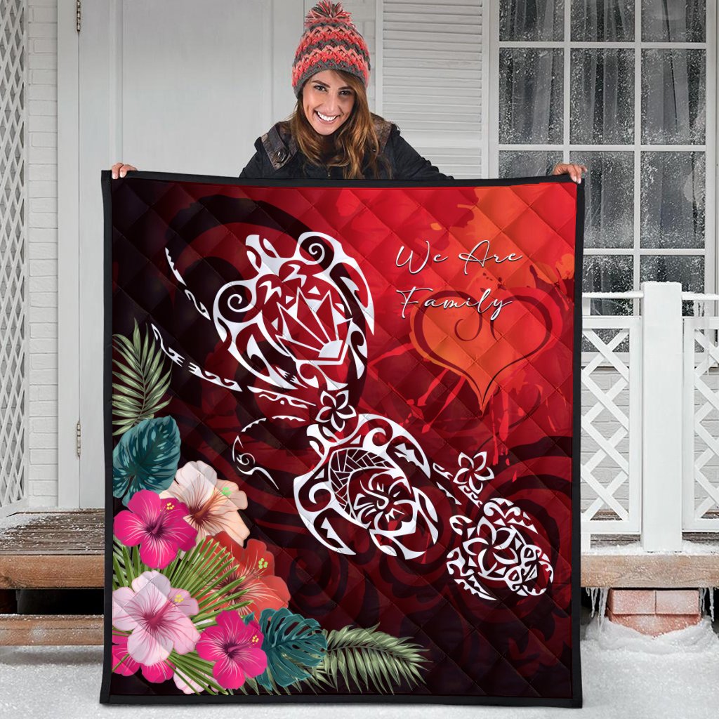 Hawaii Turtle Family Premium Quilt - We Are Family - AH - Polynesian Pride