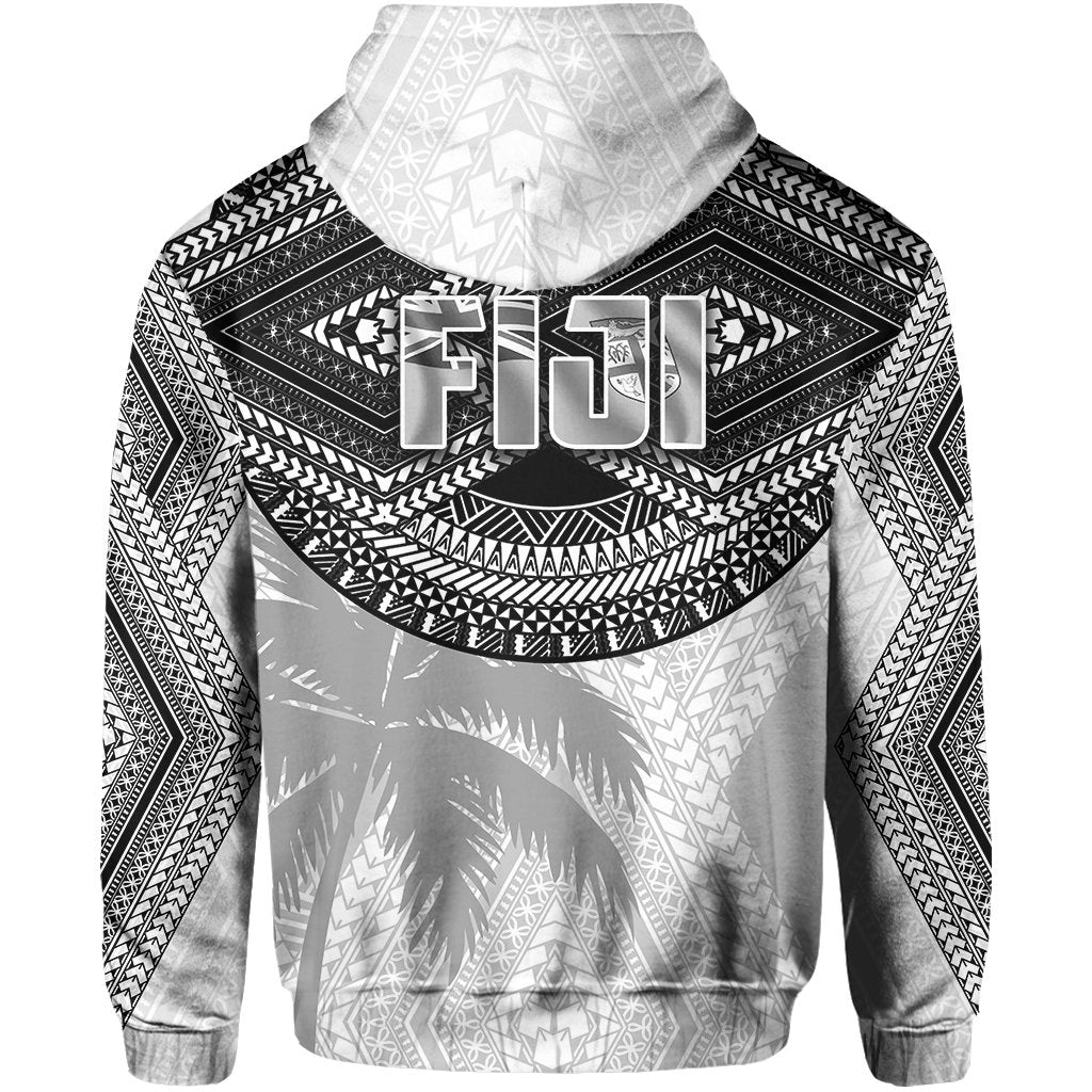 Fiji Rugby Polynesian Hoodie White - Polynesian Pride