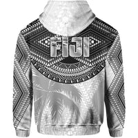 Fiji Rugby Polynesian Hoodie White - Polynesian Pride