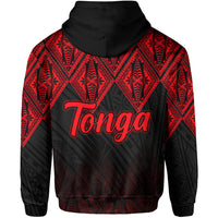 Tonga Zip Hoodie Ngatu Black and Red Style LT6 - Polynesian Pride