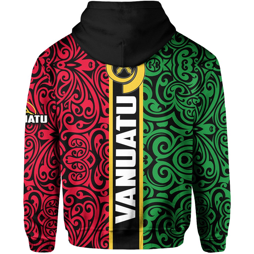 Vanuatu Rugby Zip Hoodie Polynesian Flag Style - Polynesian Pride