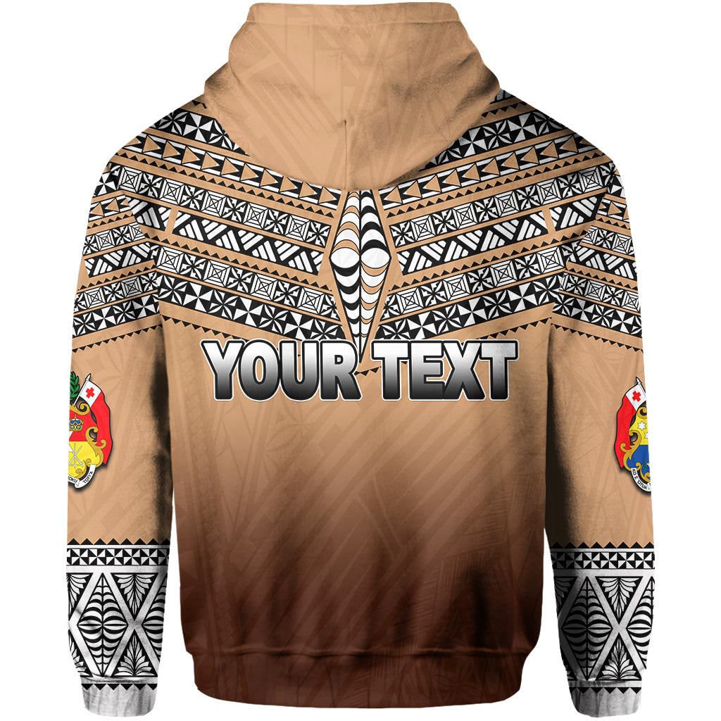 Custom Tonga Zip Hoodie Ngatu Polynesian Gold Style LT6 - Polynesian Pride