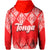 Tonga Hoodie Ngatu White and Red Style LT6 - Polynesian Pride