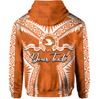 Custom Tailulu College Zip Hoodie Orange Style LT6 - Polynesian Pride