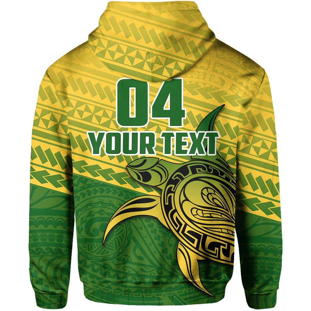 Custom Cook Islands Rugby Turtle Polynesian Zip Hoodie - Polynesian Pride