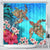 Hawaii Turtle Hibiscus Sea Shower Curtain - Ocean Of Love - AH 177 x 172 (cm) Blue - Polynesian Pride