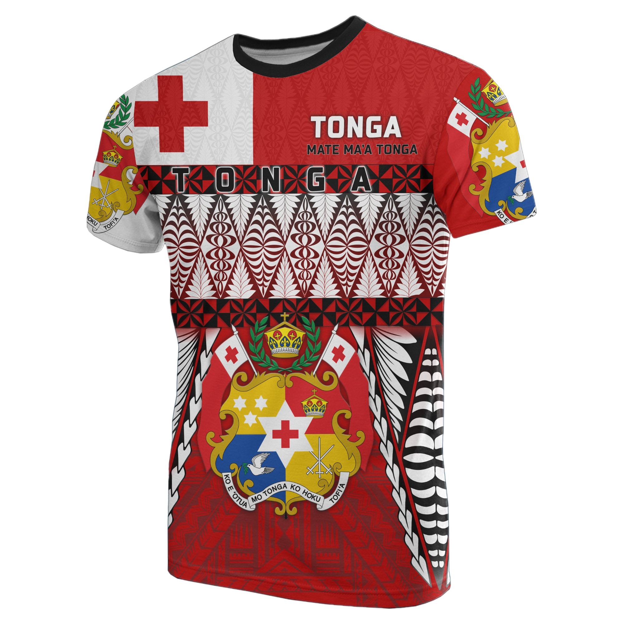 Tonga T Shirt Mate Maa Tonga Rugby Style Unisex Red - Polynesian Pride