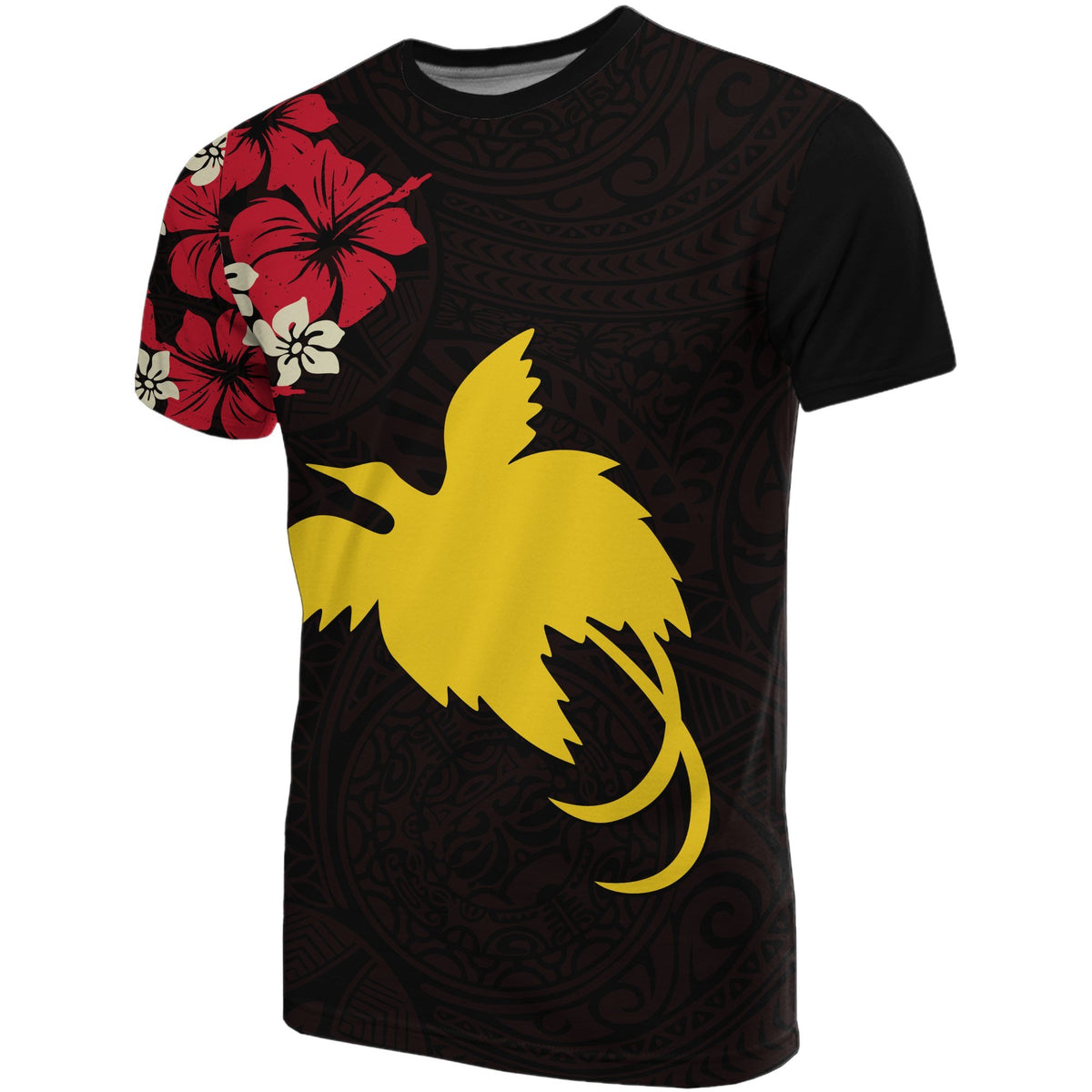 Papua New Guinea T Shirts Papua New Guinea Flag Hibiscus Unisex Red - Polynesian Pride