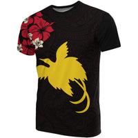 Papua New Guinea T Shirts Papua New Guinea Flag Hibiscus Unisex Red - Polynesian Pride