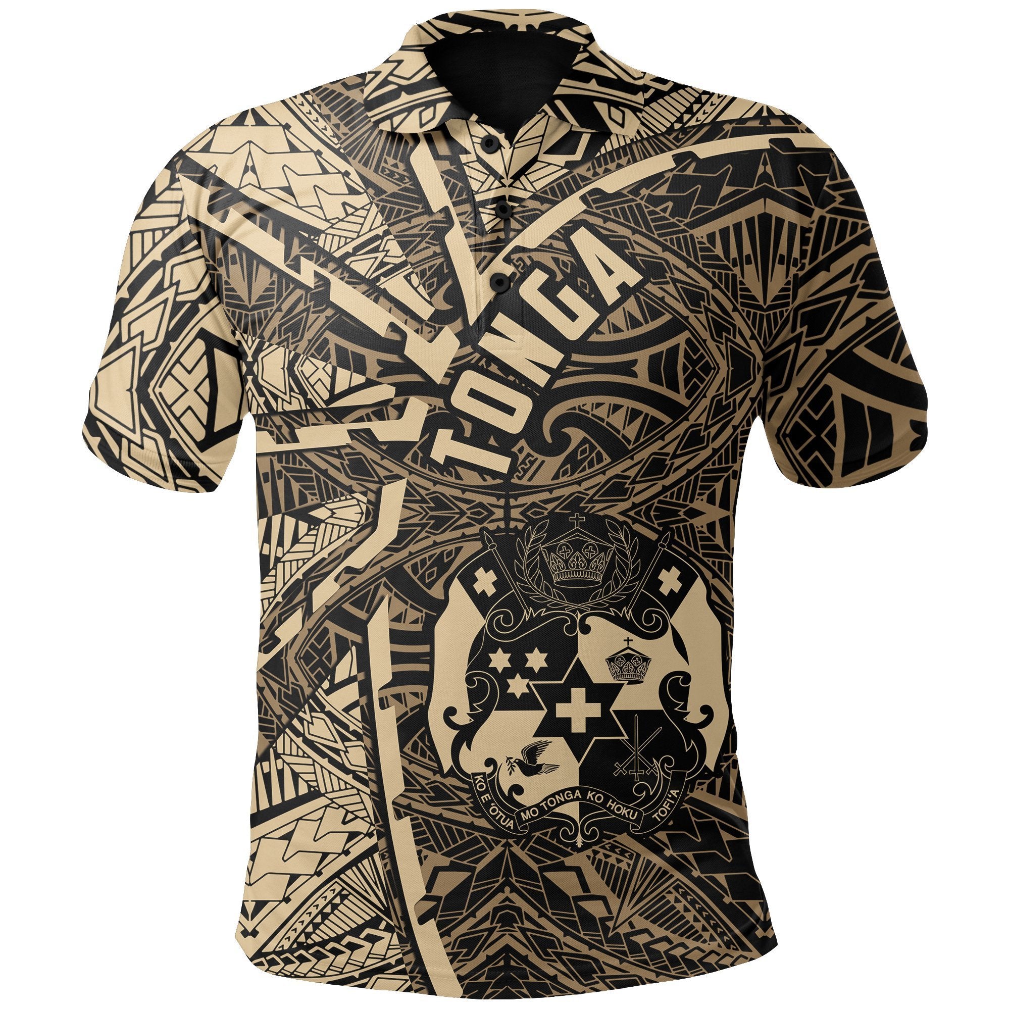 Tonga Polo Polynesia Tornado Style (Gold) Unisex Gold - Polynesian Pride