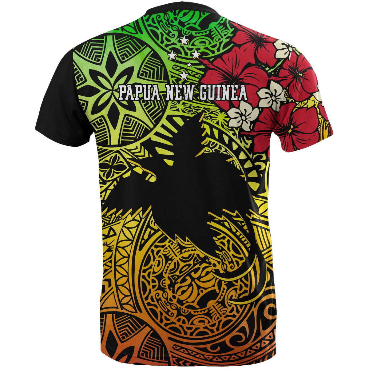 Papua New Guinea T Shirts Papua New Guinea Flag Hibiscus Reggae - Polynesian Pride