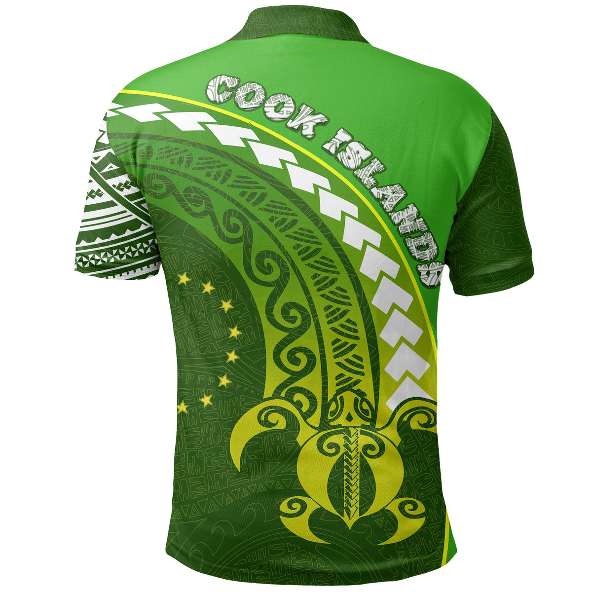 Cook Islands Polo Shirt, Turtle Polynesian Wave Style - Polynesian Pride