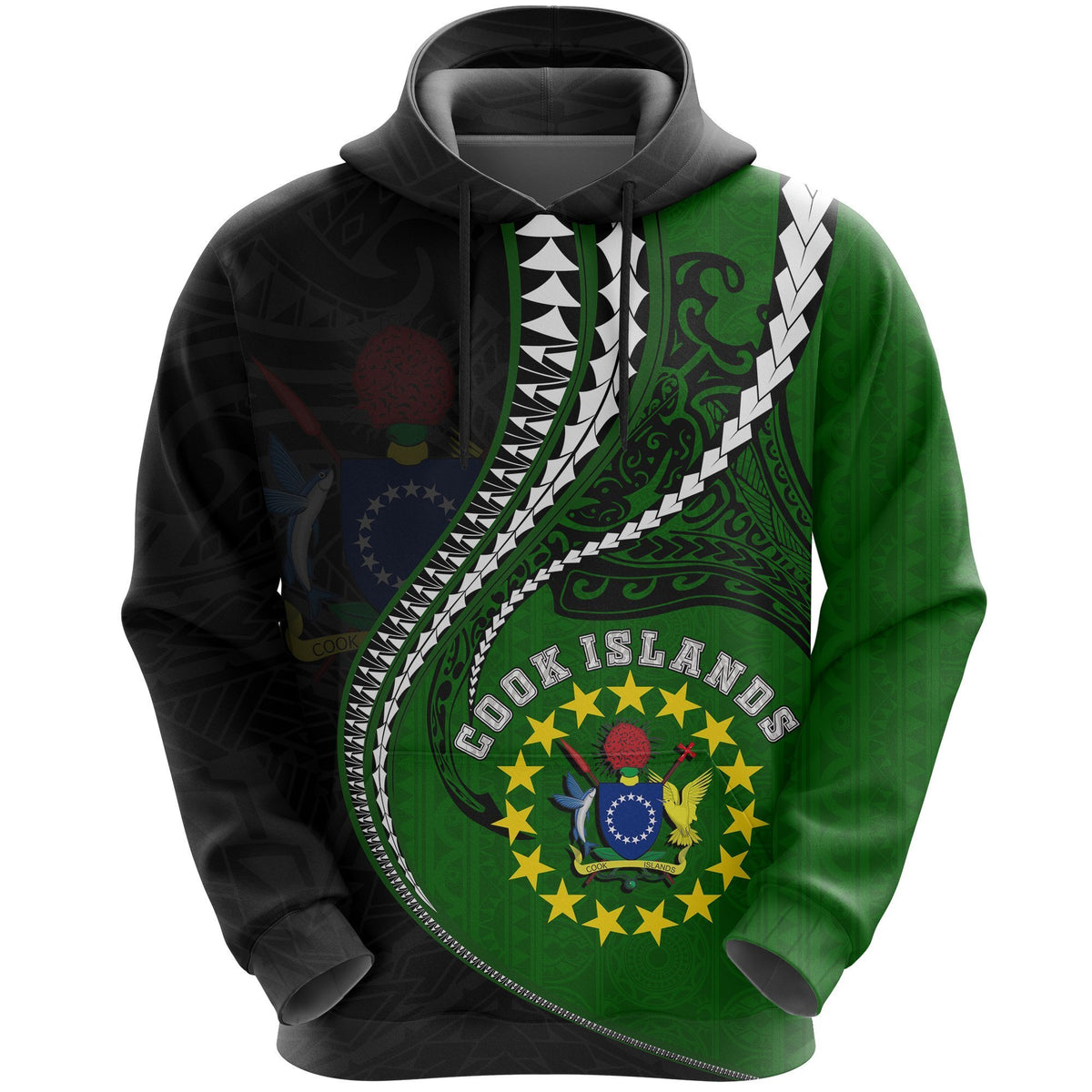 Cook Island Hoodie Kanaloa Tatau Gen Ck Unisex White - Polynesian Pride