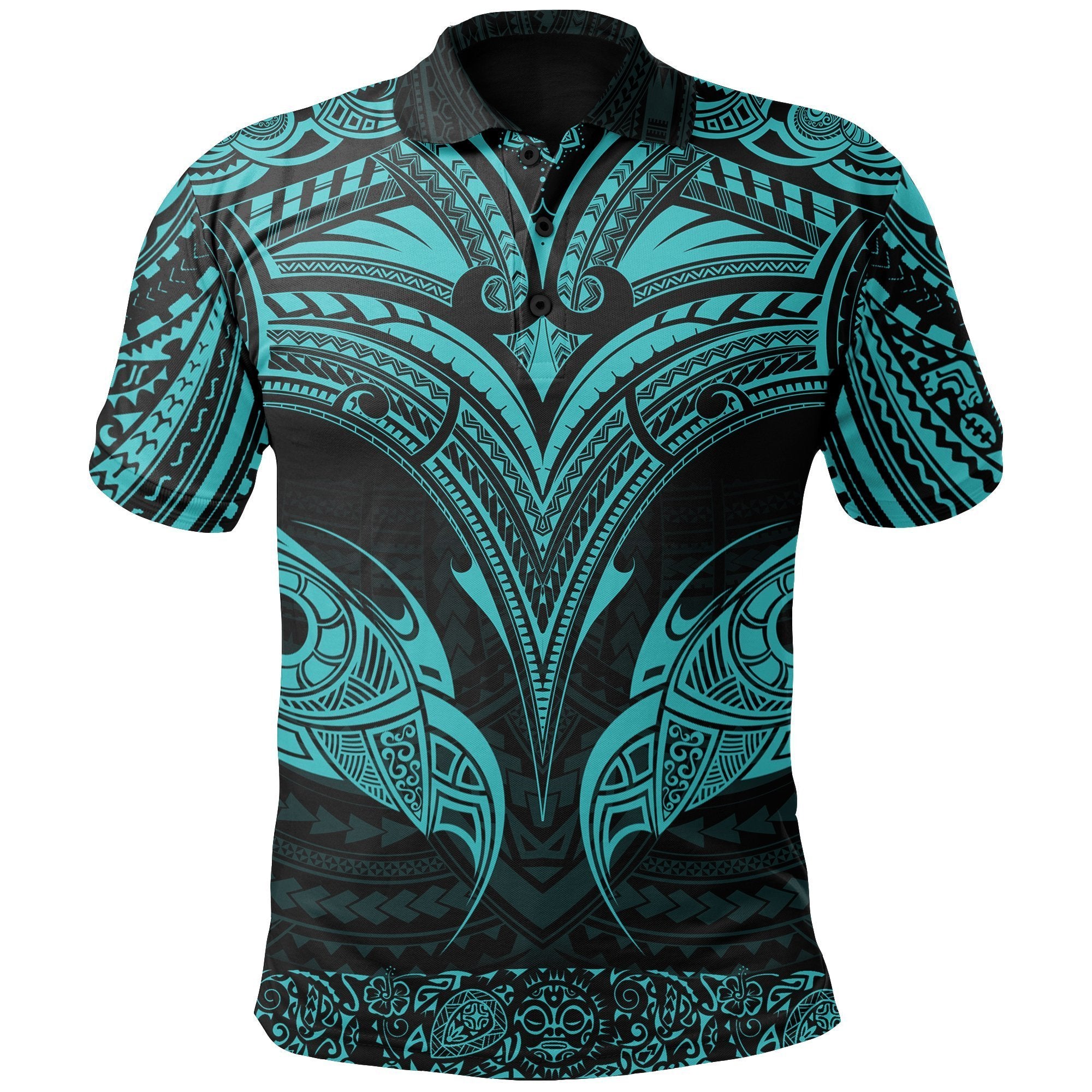 New Zealand Polo Shirt The Mana Maori (Blue) Unisex Black - Polynesian Pride