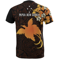 Papua New Guinea T Shirts Papua New Guinea tangerine Flag Hibiscus - Polynesian Pride