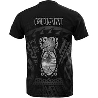 Guam T Shirt Guam Coat of Arms Polynesian Tattoo (Gray) - Polynesian Pride